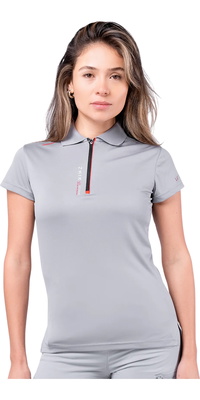Zhik Da Donna Polo Sportiva A Manica Corta Con Zip UVactive UPF50+ ATP-0085-W-GRY - Grey